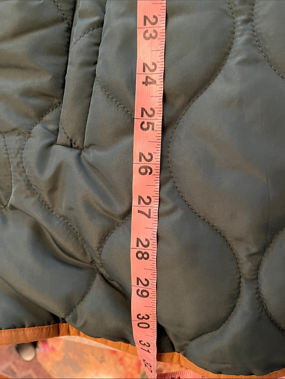 Susan Graver Quilted Hooded Jacket in Green & Orange Size XL - Picture 6 of 6